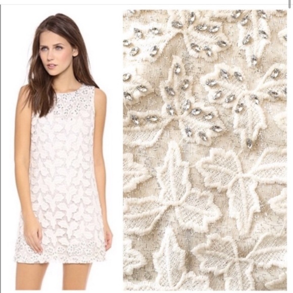 New! Alice and Olivia SZ 2, crystal jacquard lace shift dress. - Picture 2 of 13